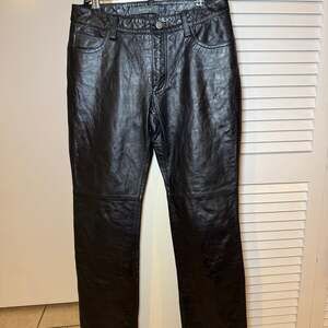 GAP Women's Original Fit Genuine Leather Pants, Size 2, Black, Vintage
